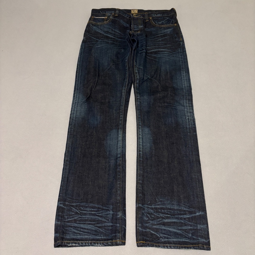 PRPS Goods & Co Selvedge Denim Jeans Indigo Whiskered Straight Leg 31